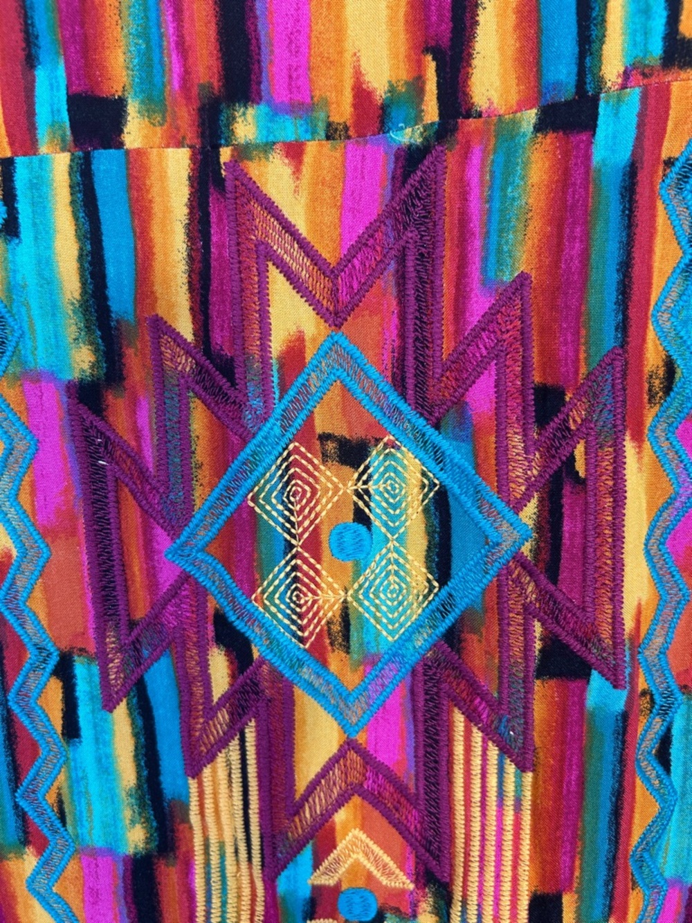 Savanna Jane Multicolor Geometric Maxi Dress — Orange, Pink, Teal, Yellow - Picture 4 of 8